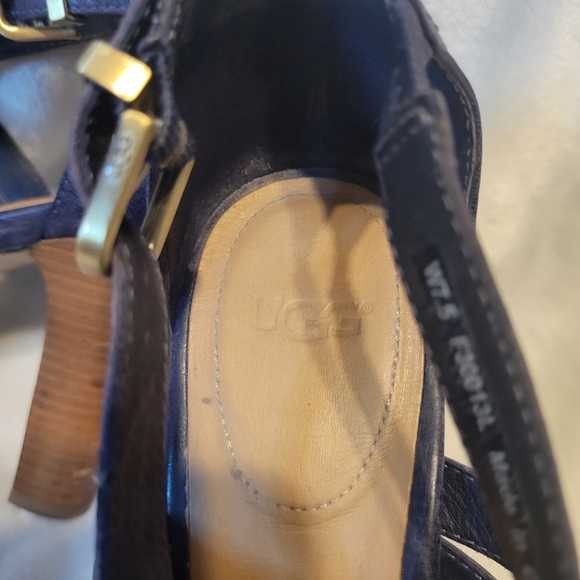 UGG Navy Leather Strappy Heels - Picture 12 of 14